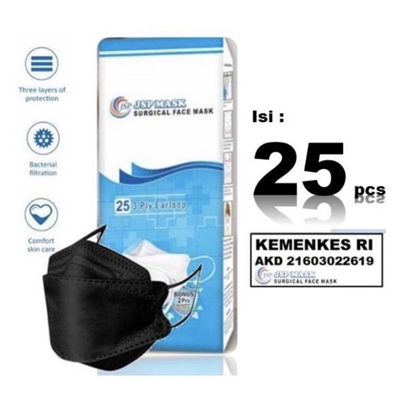 MASKER MEDIS JSP KF94 KN95 SURGICAL MASK MODEL KOREA EVO 1 Box = 25 Pcs