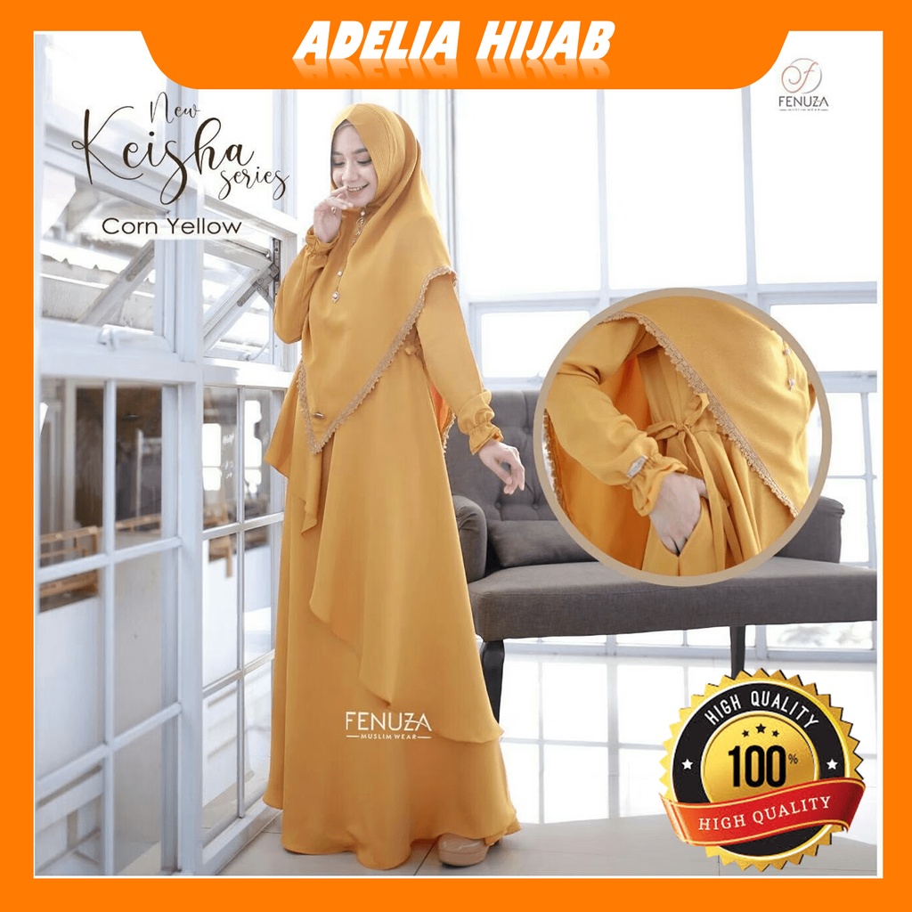 Gamis Polos Wanita Remaja atau Dress Perempuan Muslim New Keisha Fenuza Muslim wear ORiginal Produk 