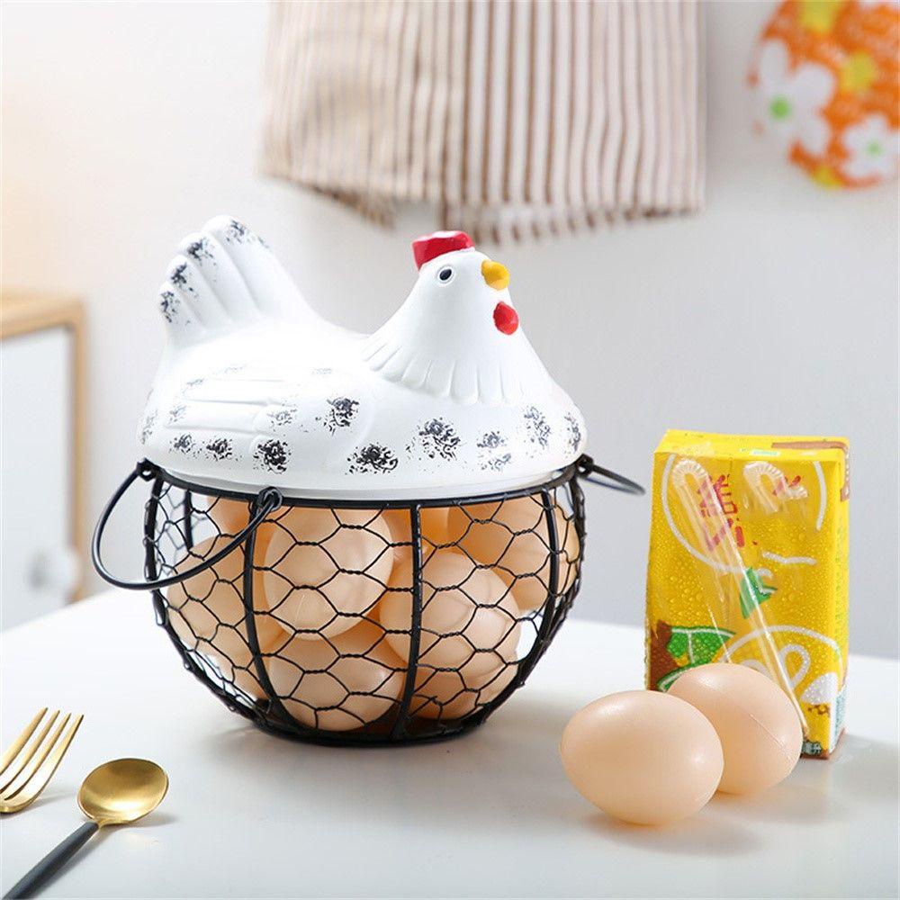 Chookyy Keranjang Penyimpanan Telur Kitchen Organizer Ceramic Chicken Egg Tray