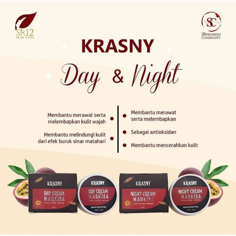 

KRASNY DAY &NIGHT CREAM SR12 / KRIM MOISTURIZER UNTUK KULIT KERING SENSITIF MEMUDARKAN BEKAS JERAWAT