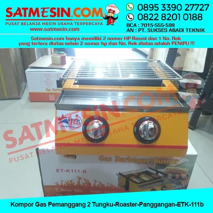 Alat Pemanggang Ikan Bakar Tanpa asap SATETK111B M1647