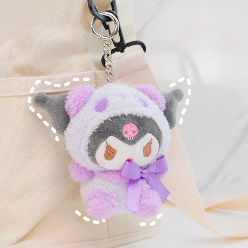 Gantungan Kunci Boneka Plush Bentuk Kartun Kuromi Cinnamoroll My Melody Sanrios