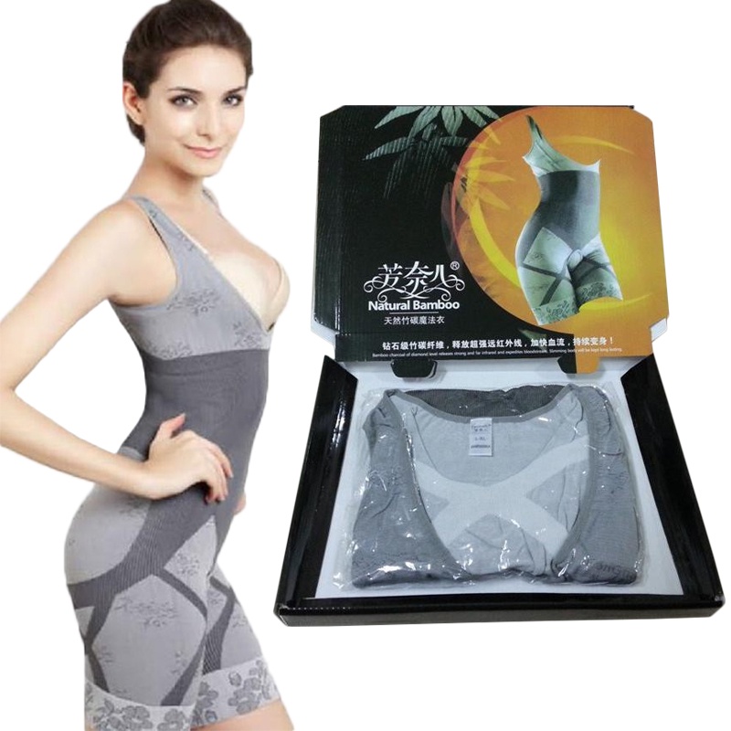 Korset Baju Body Shaper Pelangsing Badan Pembakar Lemak NATURAL BAMBOO Slimming Sliming Suit Wanita