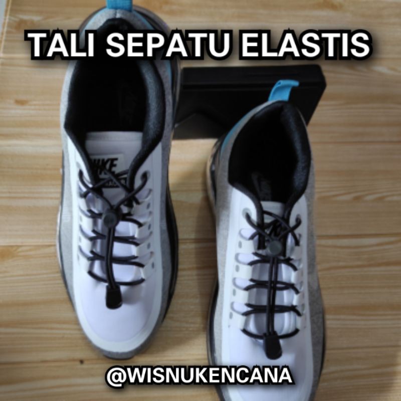 tali sepatu elastis / lock laces / karet/ bulat / olahraga