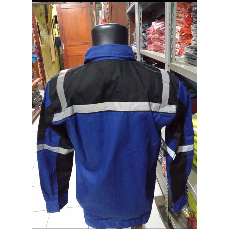 SERAGAM SAFETY JUMBO XXXL BIRU HITAM