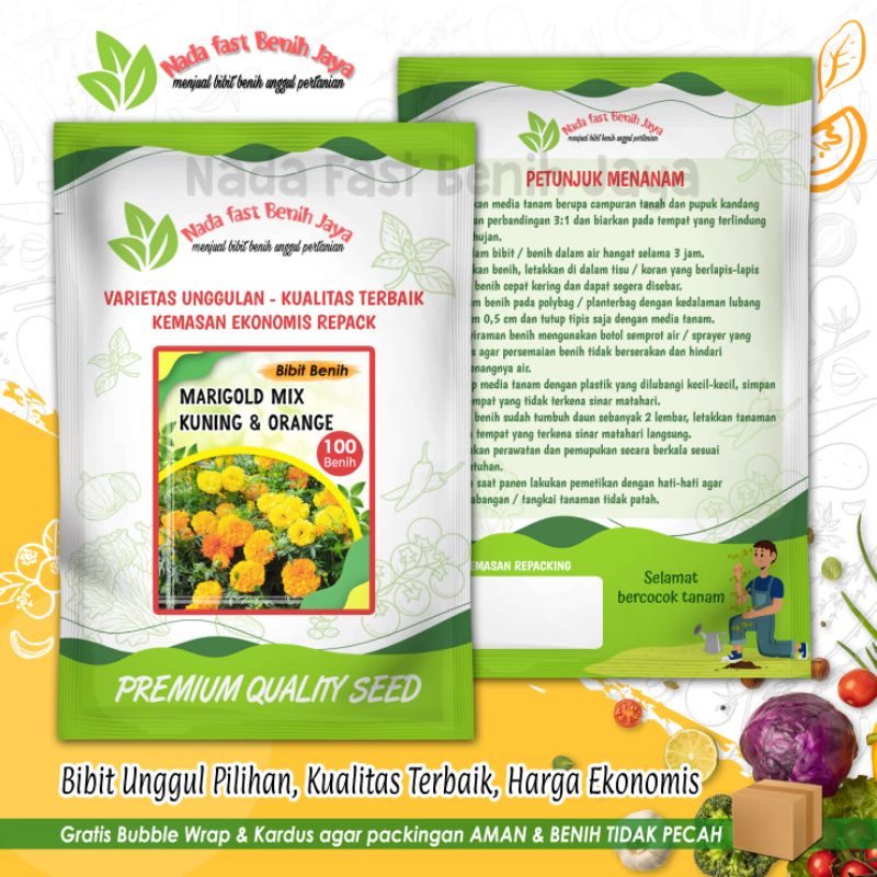 Benih Bunga Marigold mix - bibit tanaman hias bunga marigold benih karya