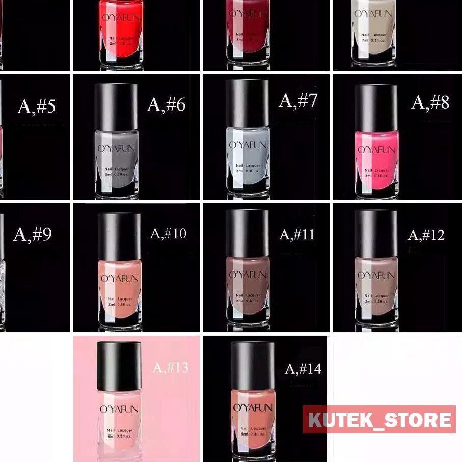 Termurah dan terbaik >> 41 WARNA KUTEK OYAFUN O'YAFUN NAILS POLISH  KUTEKS HALAL PELL OFF CAT KUKU P