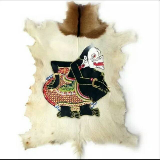 LUKISAN LEMBARAN WAYANG SEMAR KULIT KAMBING FULL BODY 77×55 CM