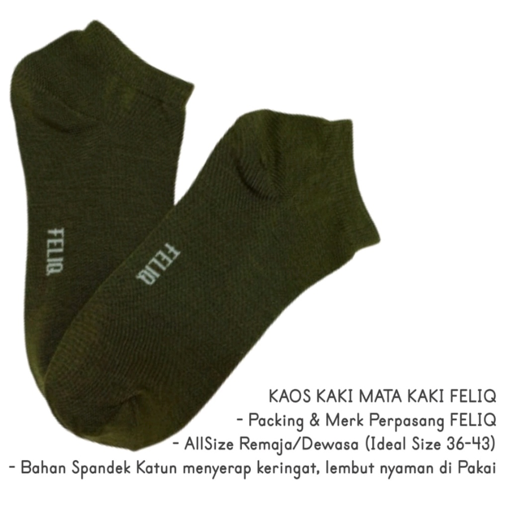 Kaos Kaki Pendek/Kaos Kaki Semata Kaki/Kaos Kaki Polos/Koas Kaki Pria