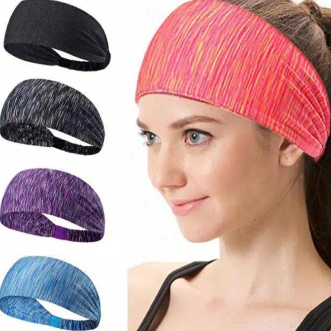 Bandana Headband Wanita Sport Yoga Running Gym Soft