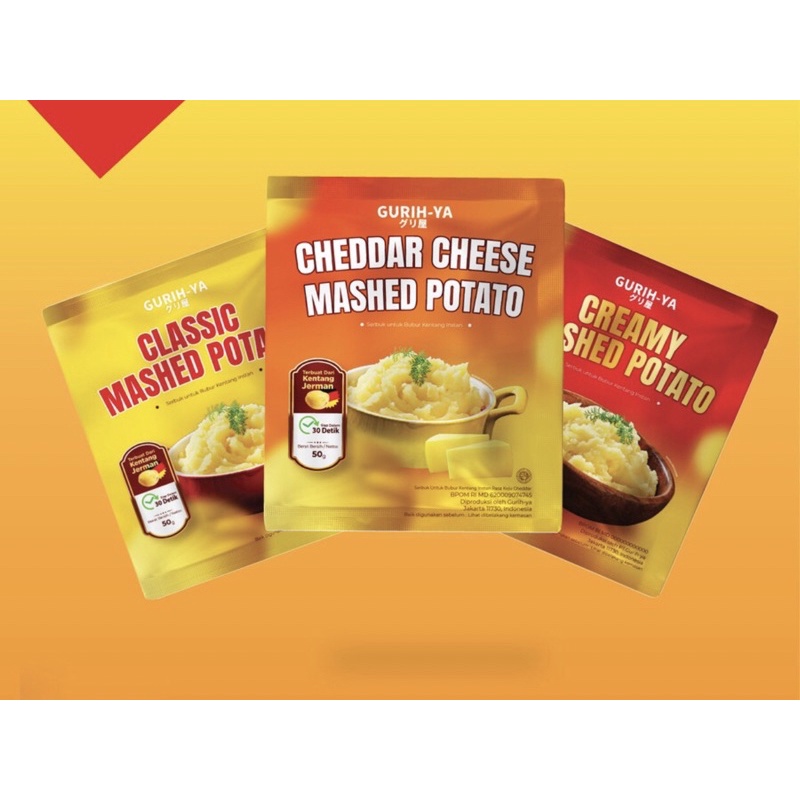 

Gurih Ya Mashed Potato 50 gr Kentang Instant Netto 50 gr