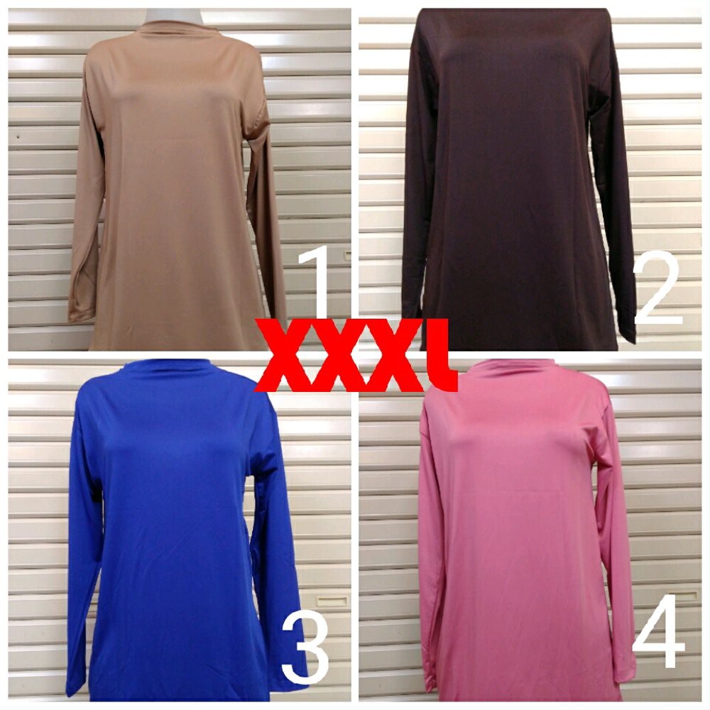 Manset Mangset Baju Spandek Spandex Licin Cewe Dalaman Hijab XXXL