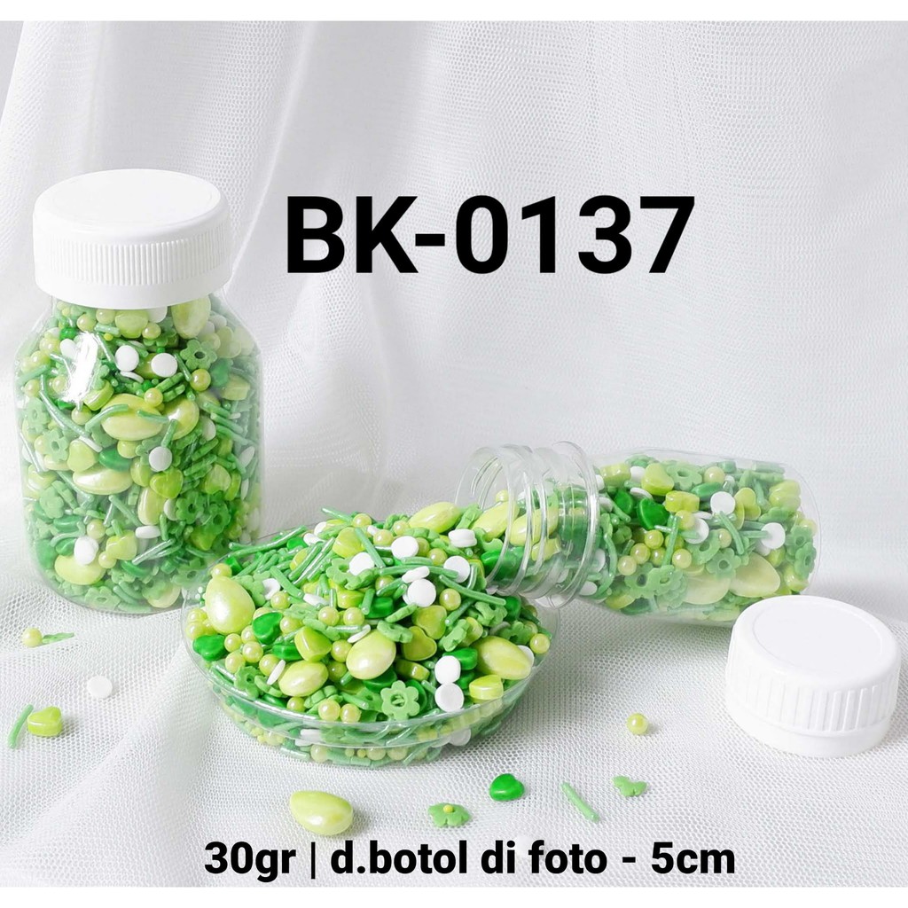 

BK-0137 Sprinkles sprinkle sprinkel 30 gram hati bunga hijau yamama baking grosir murah sprinkles cake dekorasi mutiara trimit decoration story sprinklestory sprinklesstory sprinkle story yamama baking