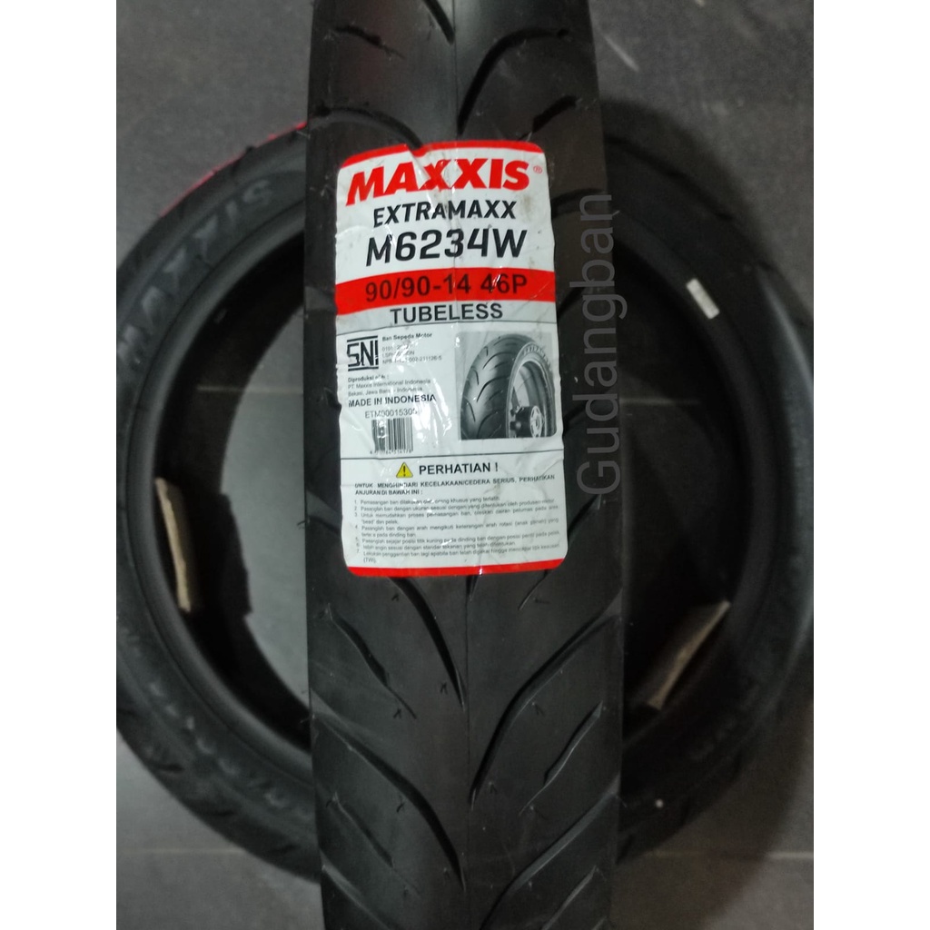 Ban Maxxis ban luar 90 / 90 -14 Ban Extramaxx Tubeless gratis pentil matic medium ke soft balap