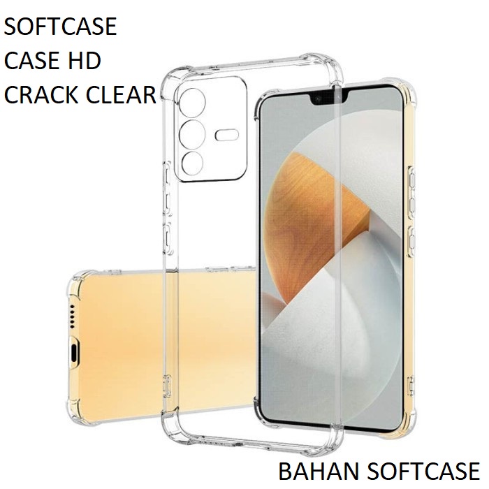 VIVO V25 V25E V25 PRO V23 5G Y75 5G T1 5G V21 4G V21 5G X50 X50 PRO CASE SOFTCASE HD BENING CRACK CLEAR TRANSPARAN SILIKON CRACK BUMPER PROTECT CAMERA PELINDUNG KAMERA