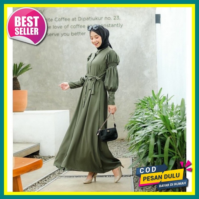 Qaisha Dress / Dress Wanita Terbaru 2022 Kekinian / Dress Kondangan Remaja Wanita / Baju Muslim Wani
