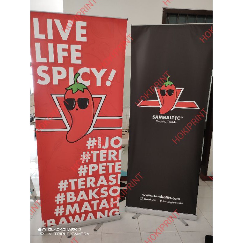 ROLL UP BANNER 80 X 200 + CETAKAN FLEXI BANNER OUTDOOR/INDOOR STAND DISPLAY PROMOTION