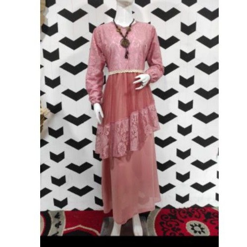 Gamis Brokat Tile Mewah Sultan Murah