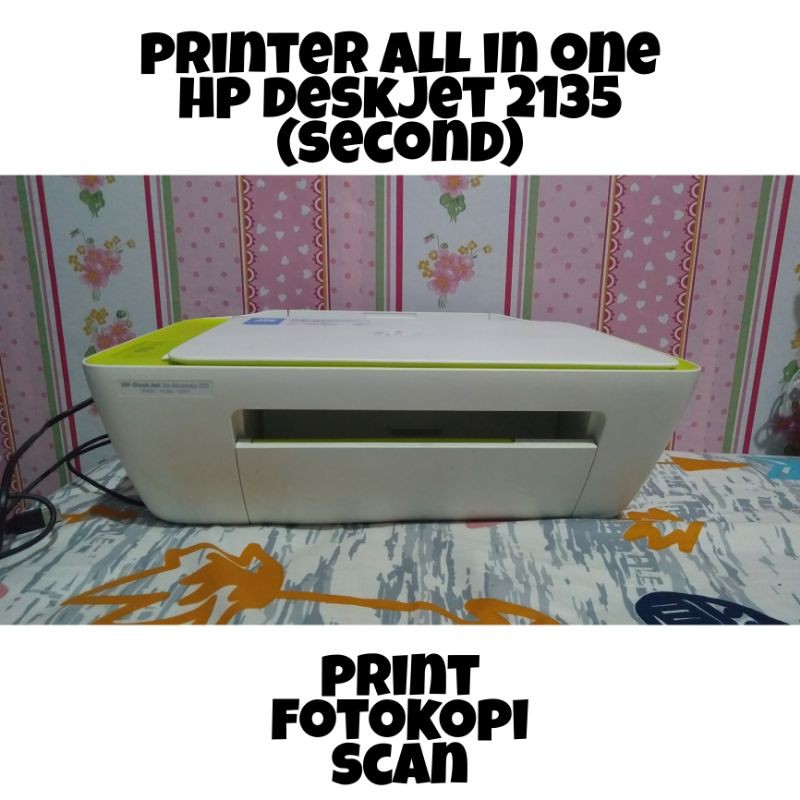 HP DESKJET 2135 PRINTER ALL IN ONE (second) FREE TINTA HITAM