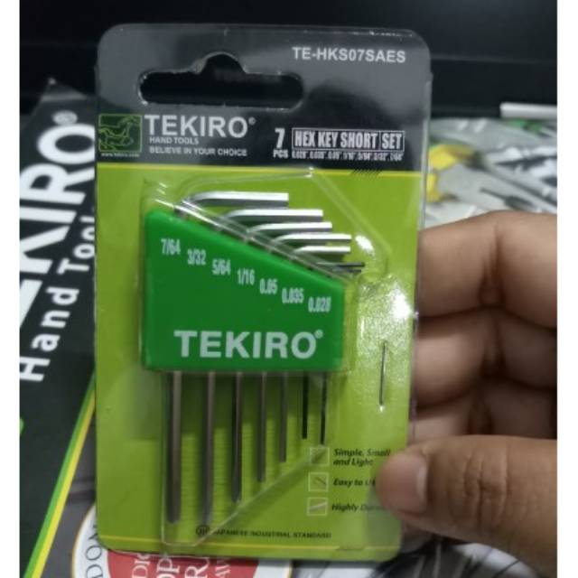 Kunci L set electronik inci TEKIRO 0.028" - 7/64"