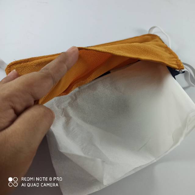 Masker Kain 2 Lapis Katun Warna Polos 3 ply jika Tambah Filter Tisu/ Masker Kain Anti Debu Kesehatan