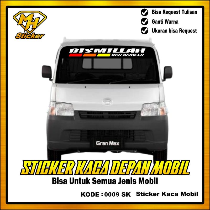 Jual Stiker Kaca Depan, Sticker Cutting, Bisa Request Desain, Ganti