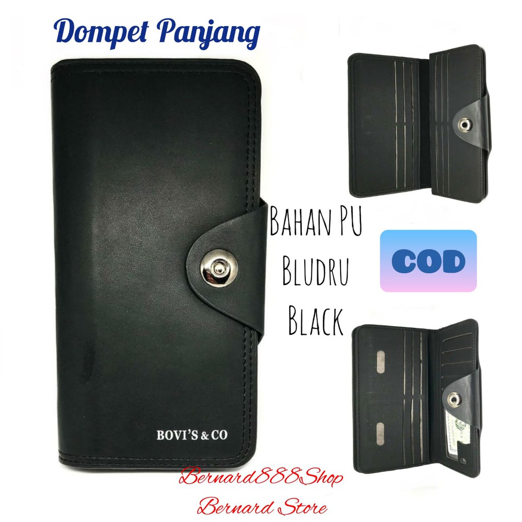 Dompet Pria Dompet Laki2 Dompet Panjang Kancing Magnit Bahan PU Leather Brudu