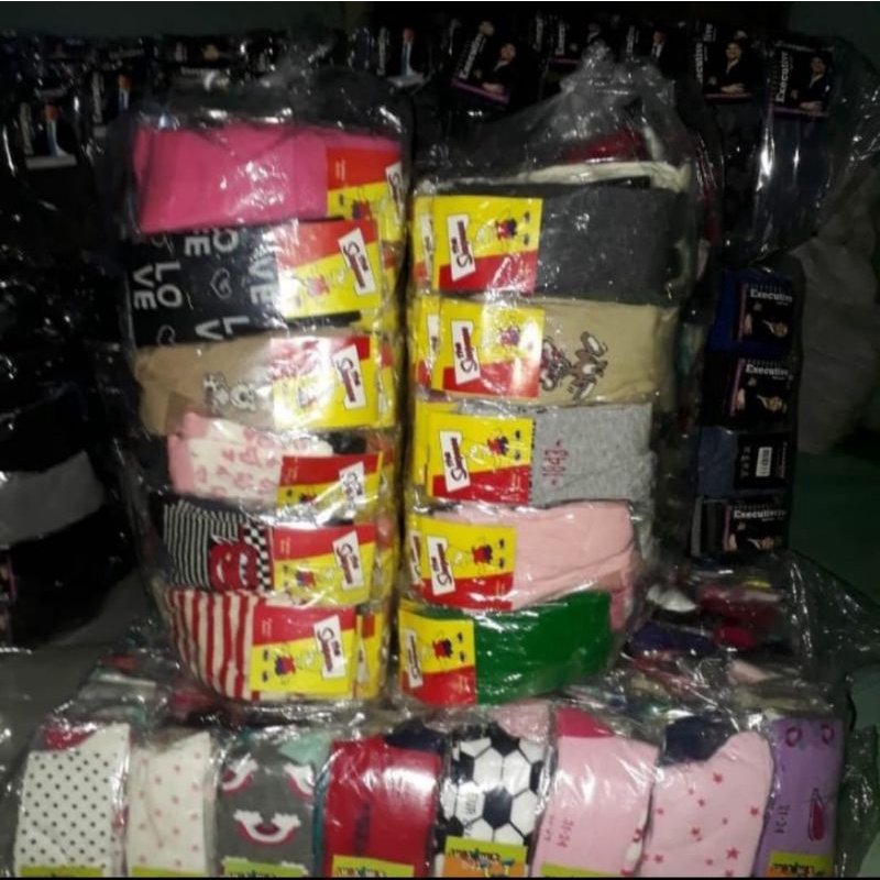 Kaos Kaki Anak laki Perempuan Kaos kaki Polos Motif Grosir isi 120pcs