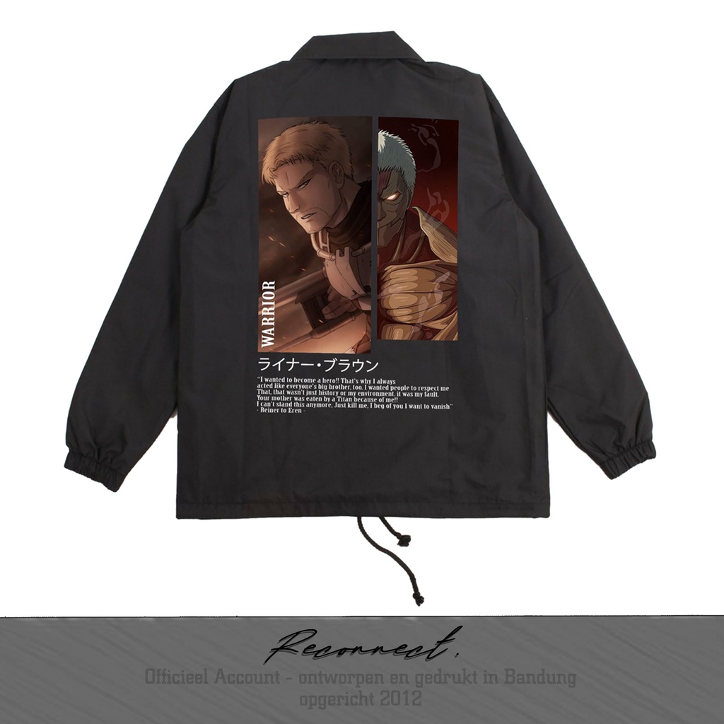 Reconnect Coach Jacket Attack On Titan Reiner Braun - Unisex