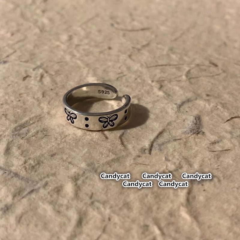 Butterfly Cincin Model Terbuka Desain Kupu-Kupu Gaya Vintage