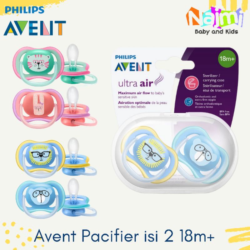 Philips Avent Baby Pacifier Ultra Air 18m 18m+ isi 2 Empeng Bayi