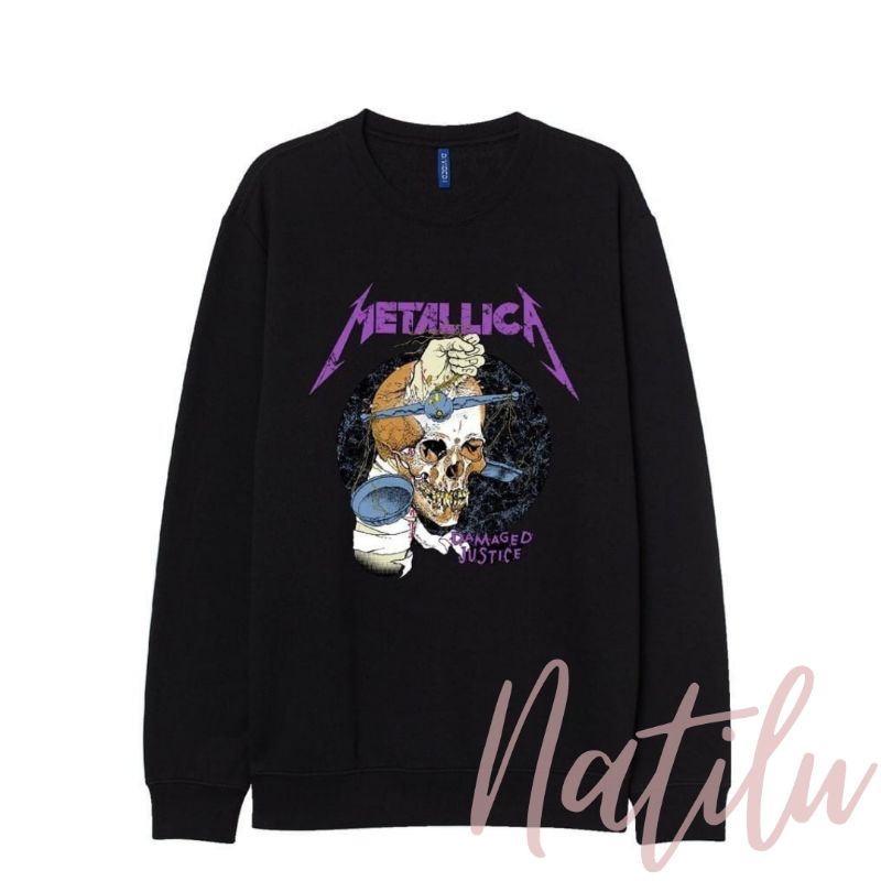 SWEATER H&M METALLICA BLACK CREWNECK HNM