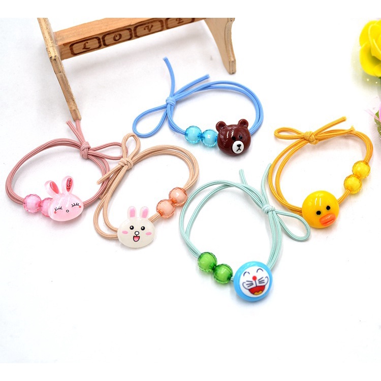 OSM JKT F5164 (1 PC) Ikat Rambut Korea Karakter / Karet Rambut Lucu / Kuncir Rambut Import-6