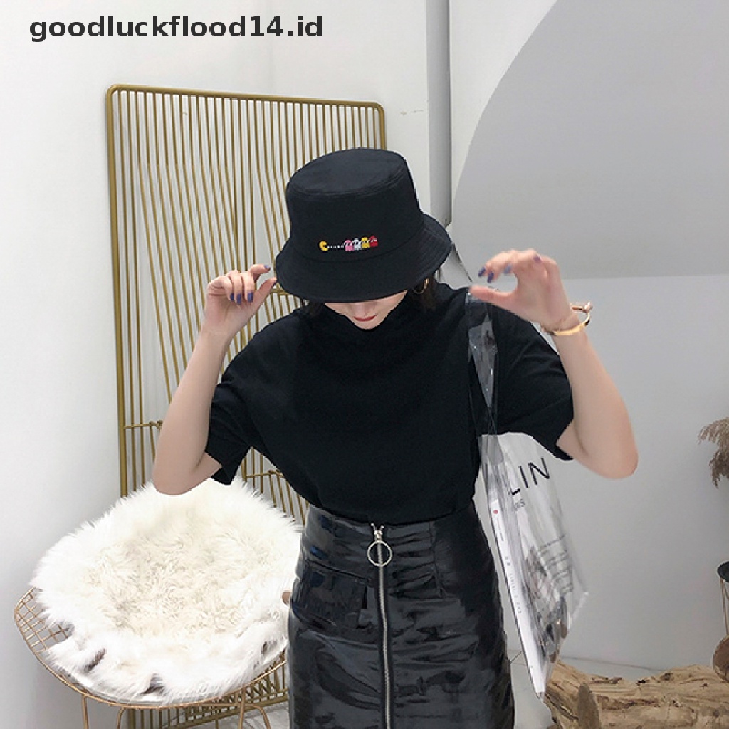 [OOID] Fashion Women Men Unisex Breathable embroidery Cotton Bucket Hat Sun Cap  ID