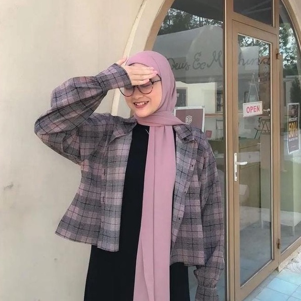 KEMEJA CROP TARTAN || KEMEJA OVERSIZE I KEMEJA CROP II KEMEJA LD120 II KEMEJA KOTAK KOTAK MOTIF FLANEL || NUMMA CROP