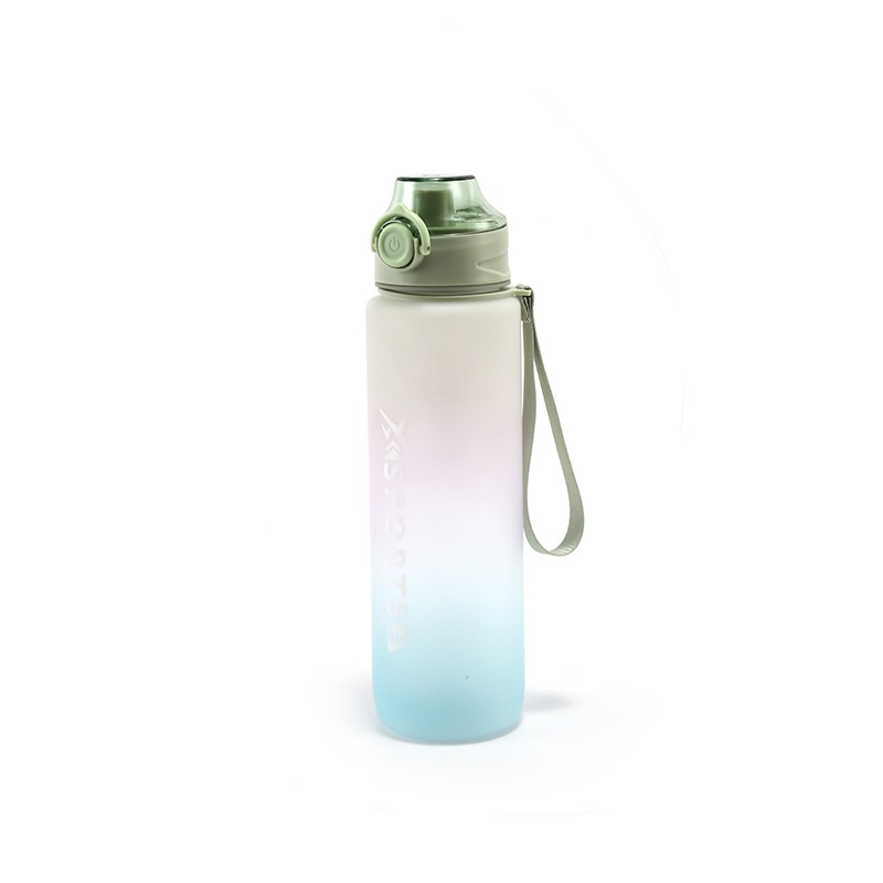 【Spot barang】jumbo Botelo Botol Motivasi Minum 2 Liter Jumbo Tumblr Air Tanda Waktu-Green【1L】
