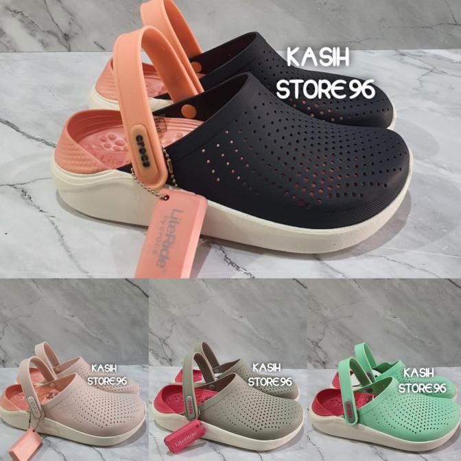 Terbaik Original Crocs / Crocs Wanita / Sepatu Wanita / Literide Clog Original - Putih Pink, 36