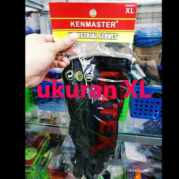 HITAMuran XL Kenmaster Sarung tangan Karet Latex