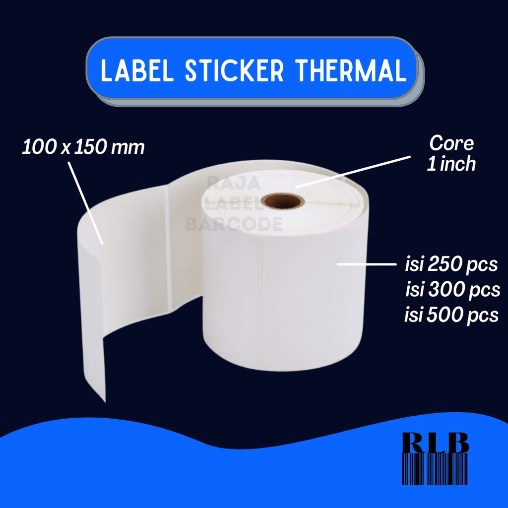 

LABEL STIKER BARCODE THERMAL 100x150mm 300pcs | TERMURAH | KUALITAS TINGGI