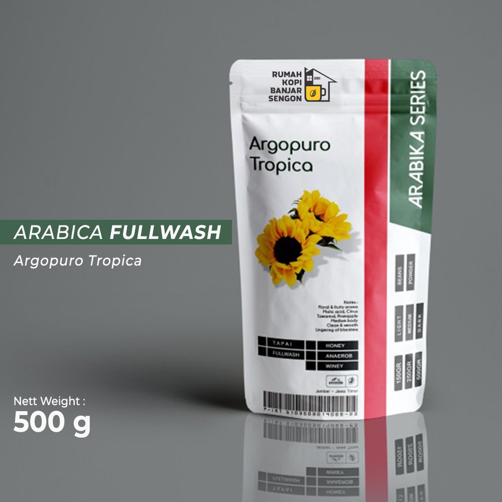 

KOPI ARABICA ARGOPURO FULLWASH 500 GRAM COFFEE RKB JEMBER