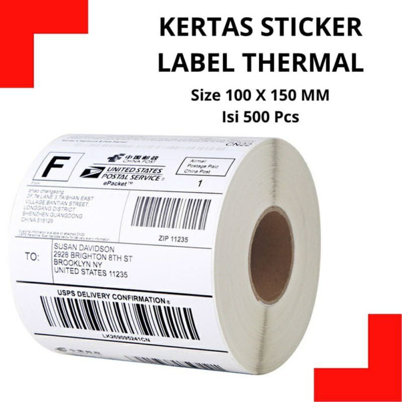 

STICKER KERTAS THERMAL A6 100×150 mm 500PCS LABEL KERTAS THERMAL 500PCS × 150 mm