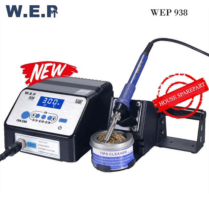 WEP Soldering Station 938 + Cooper 3 Channel 938 Hitam Silver Original