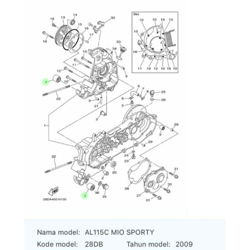 BOSH ARM MESIN CVT MIO SPORTY  MIO SOUL FINO KARBU ASLI ORI YAMAHA 5TL F2123 00