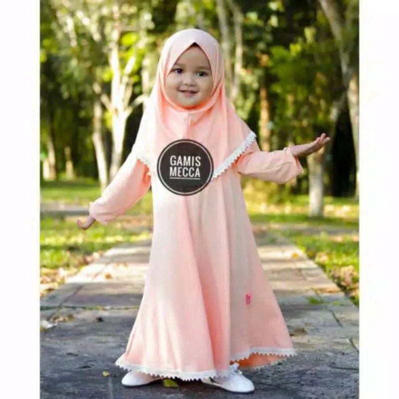 gamis anak MECCA bahan jersey usia 6bln-2thn