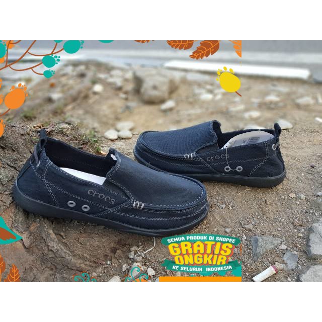 Putih Cream Mustard Silver Grey Abu PinkHitam Putih / Sepatu pria Crocs Walu Men / sepatu slipon man