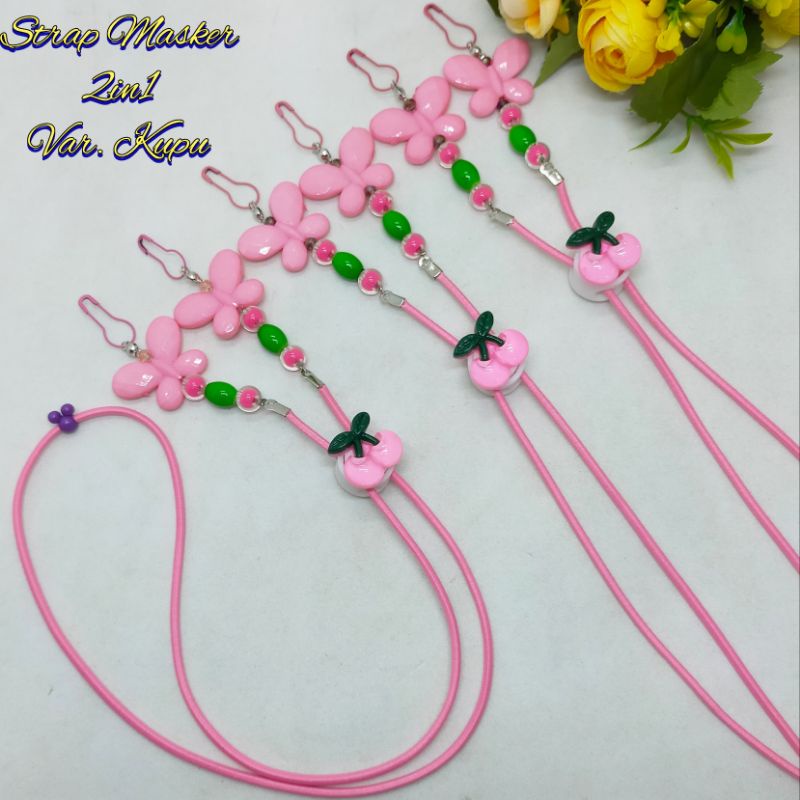 Strap Masker Anak Kupu Kalung Masker Anak Karakter Tali Masker Anak Konektor Masker 2in1 Konektor Ma