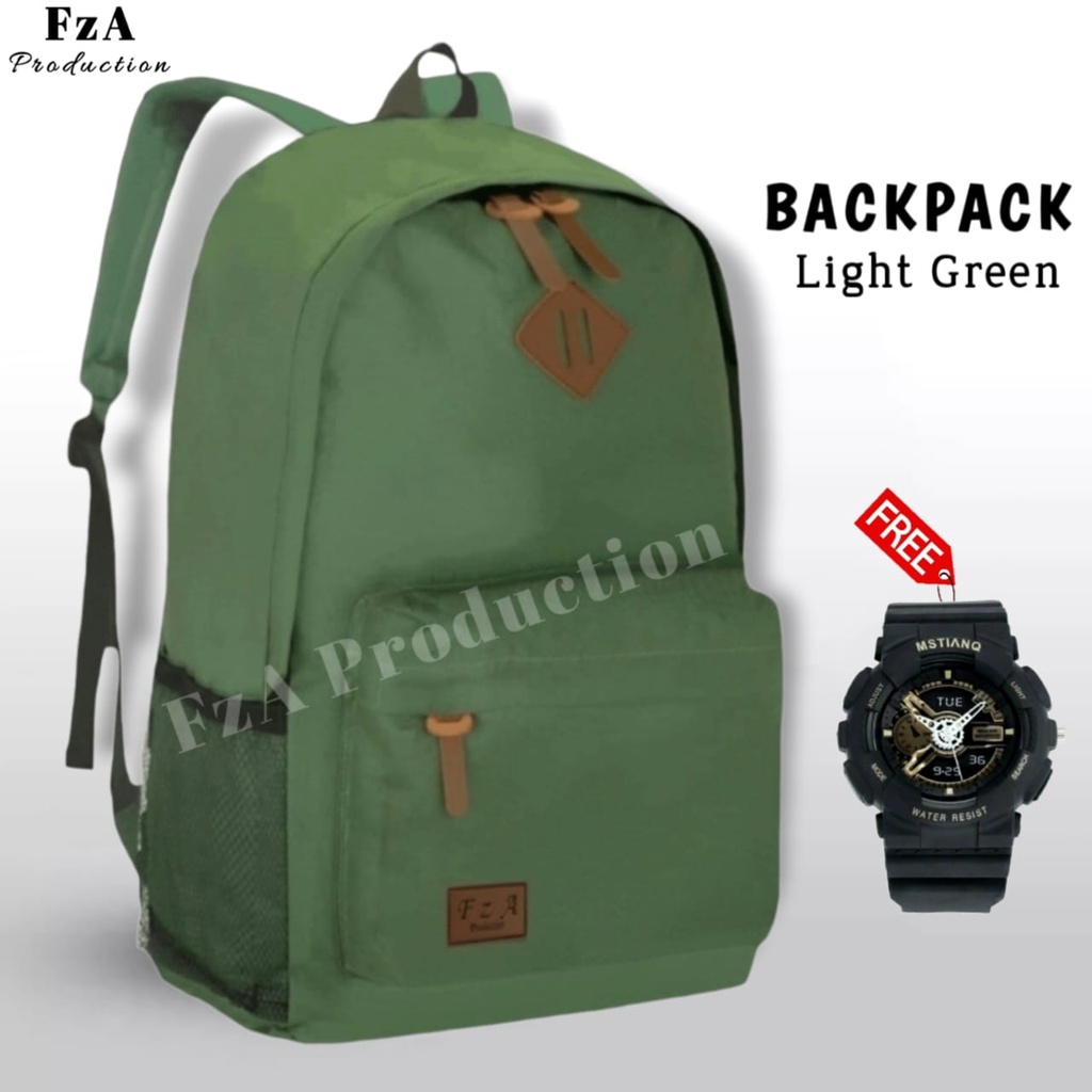 Tas Ransel Gendong Laptop Distro Sekolah Kuliah Pria Wanita Murah Original GRATIS Jam Tangan