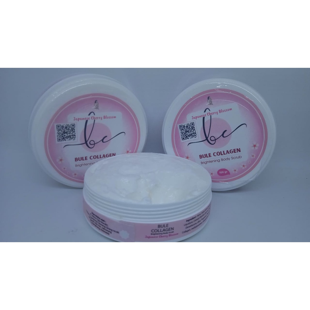 Bule Collagen Brightening Body Scrub 100gr Collagen Scrub Melembabkan Kulit Mengangkat Sel Kulit Mati