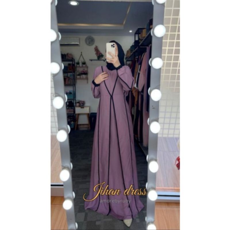 jihan dress amore by ruby matt wollycrepe ld 110 pb 140 busui friendly tali pinggang