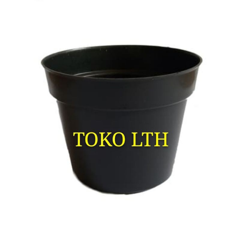 POT HITAM 25 CM POLOS PLASTIK / POT BUNGA / POT TANAMAN